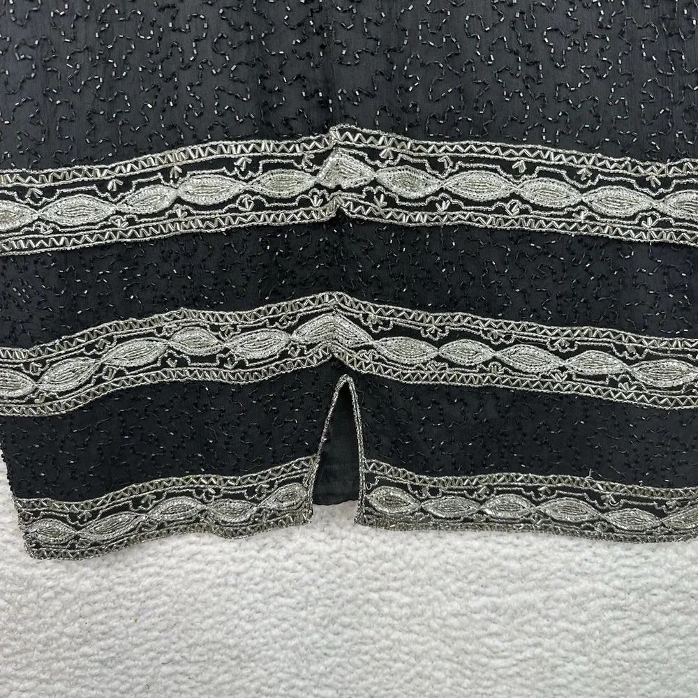 Vintage Brilliante by J.A. Black‎ Beaded 100% Silk Shift Cocktail Dress XL